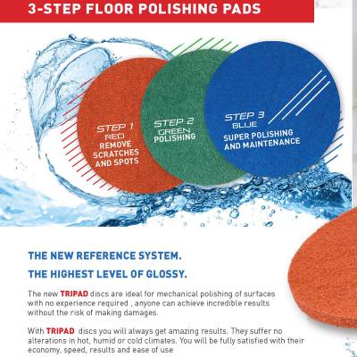 Klindex TRIPAD 17″ Polishing Kit – 3‑Step Diamond Sprayed Pads - Image 5