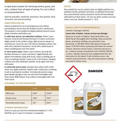 ECOPROTEC CEMENT GROUT SALT REMOVER 1L DESC