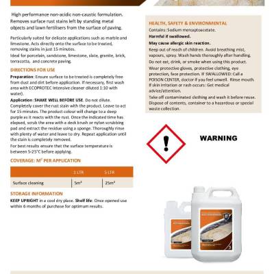 ECOPROTEC RUST STAIN REMOVER 1L DESC