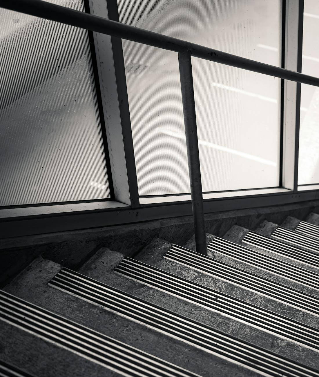 stairs with anti slip rubber strips