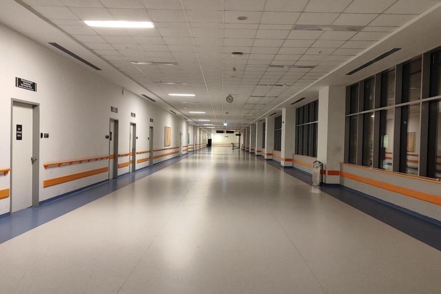 modern hospital corridor in ankara turkiye