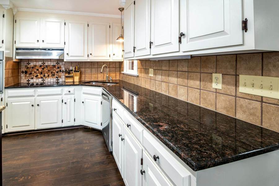 tiled wall on kitchen