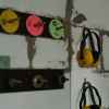 hearing protection hanging on a wall