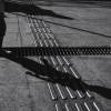 sunlit pavement in black and white