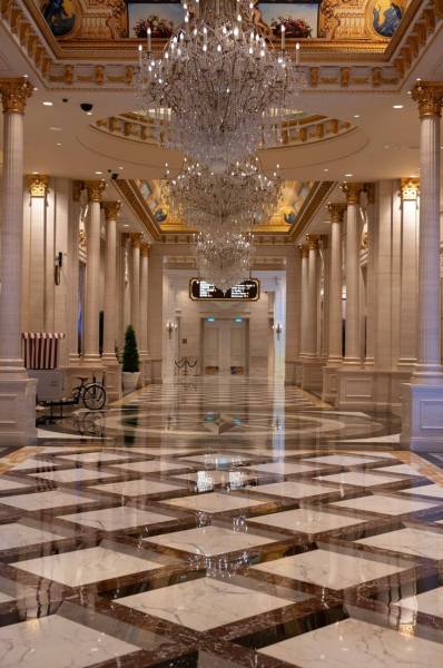luxurious hallway in a macao casino resort