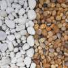 sorted white and brown pebbles