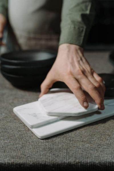 a person holding marble