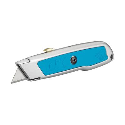 OX Retractable Utility Knife – Heavy Duty Metal Body with Soft Grip